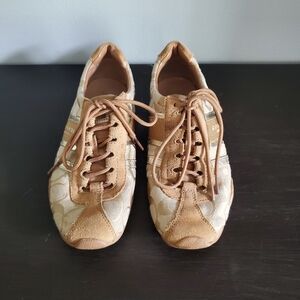 Coach tan tennis shoes size 7